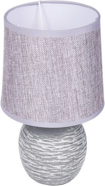 BRUBAKER Tischleuchte Designer Nachttischlampe Grau, Tischlampe, Ohne Leuchtmittel, Deko Nachttischlampen mit Keramikfuß - Modern - 1x oder 2er Set