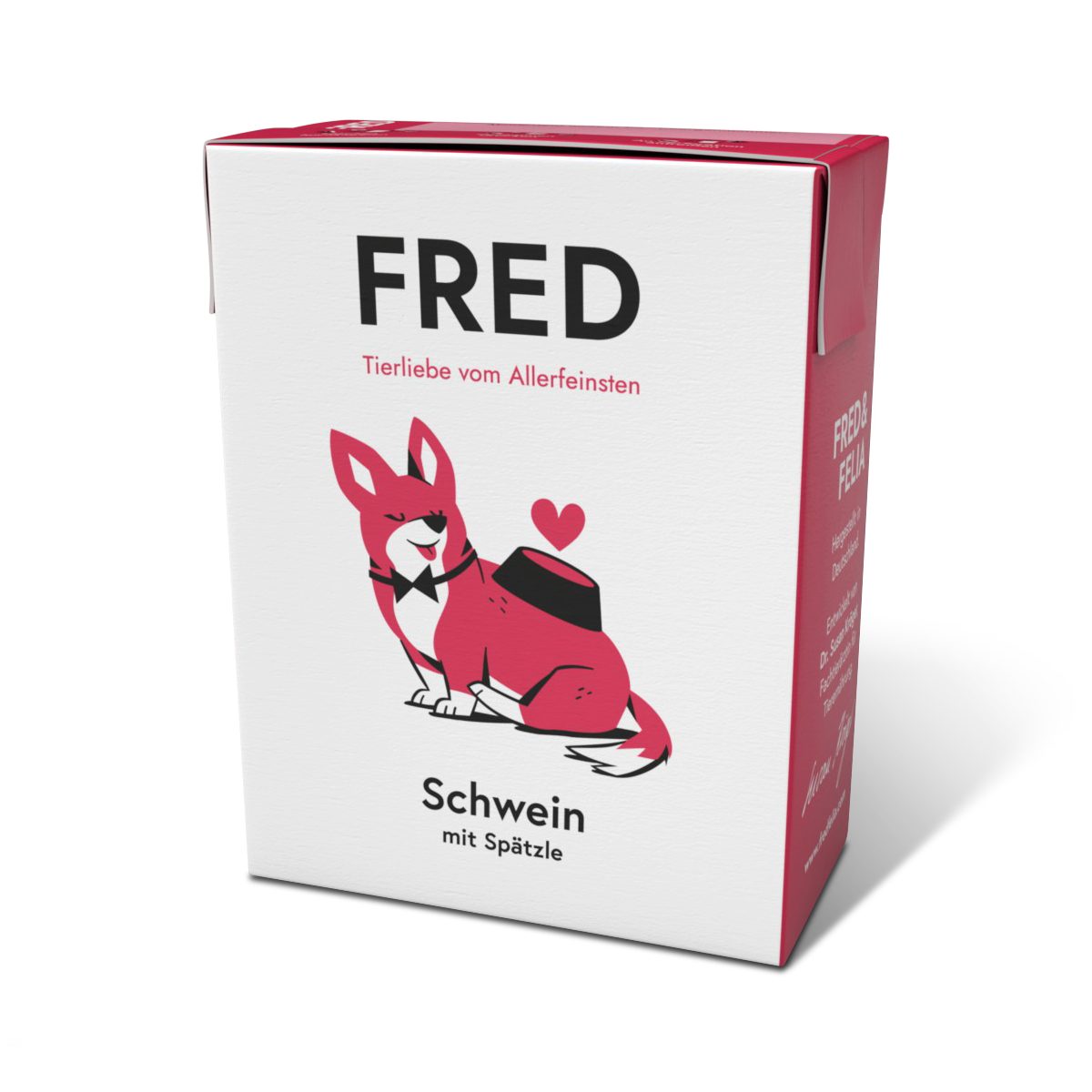FRED & FELIA FRED Schwein mit Spätzle (10er Pack), Nassfutter für: Hunde, Monoprotein