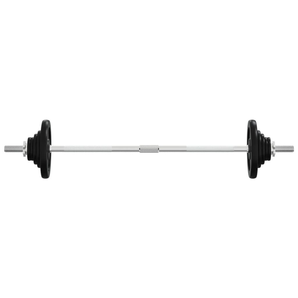 Hantel vidaXL Langhantel Fitness kg Set Gewicht Training Gewichten 30 mit Kraftsporr