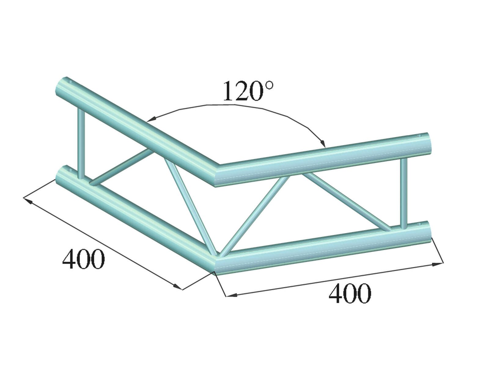 Thumbnail - Alutruss Rahmentraverse ALUTRUSS DECOLOCK DQ2-SPAC22V 2-Weg Ecke 120° sw