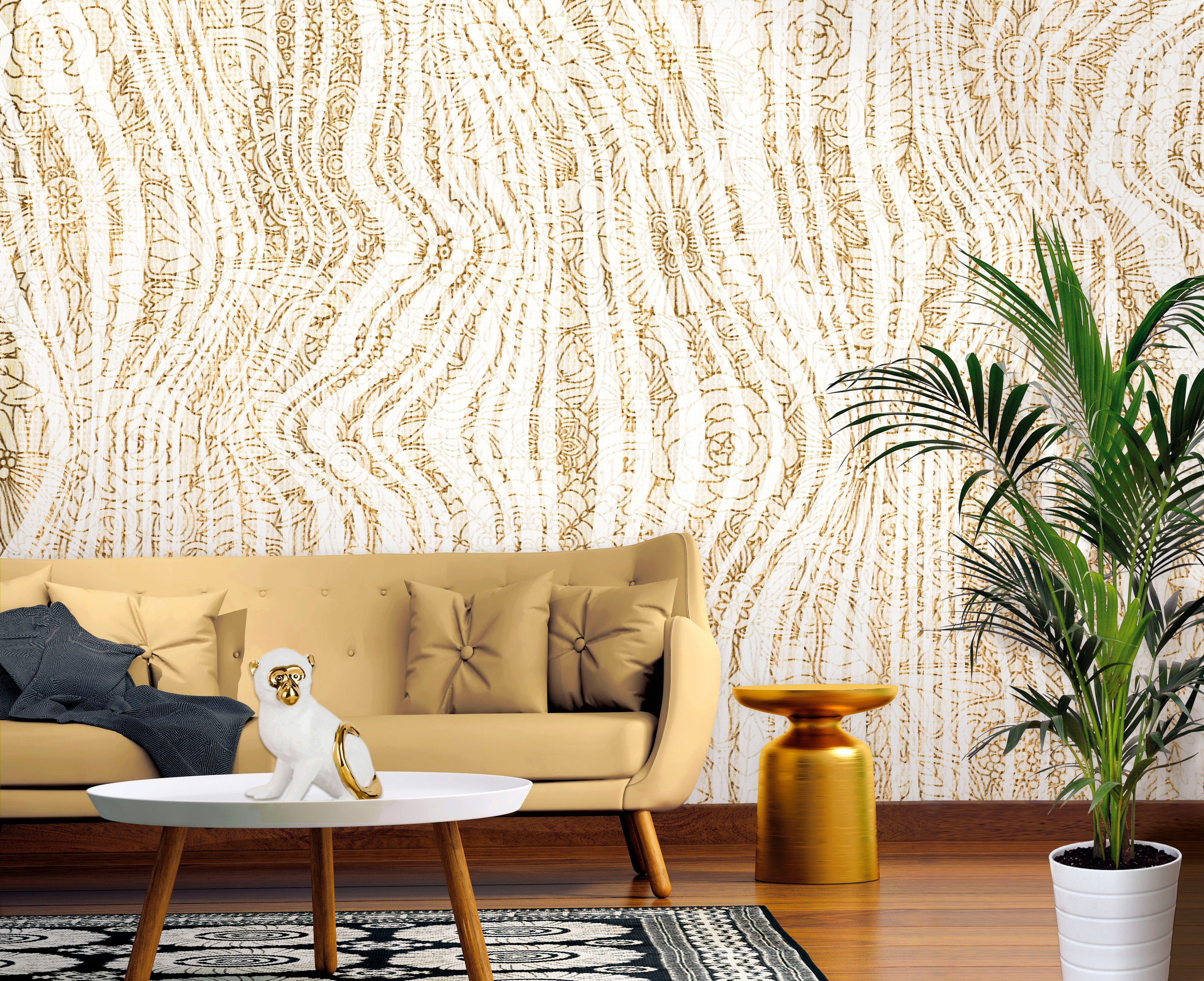 Architects Paper Fototapete Atelier 47 Textile Ornament 1, glatt, floral, (4 St), Vlies, Wand, Schräge, Decke