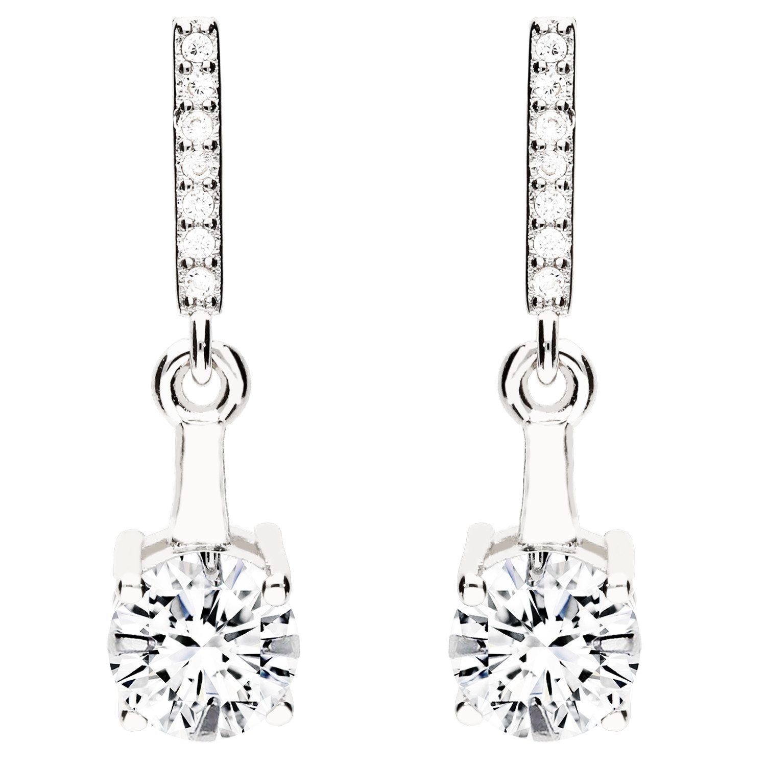 LÖB Paar Ohrstecker Silber Zirkonia Stein Tropfen Anhänger Ohrringe Hängend günstig online kaufen