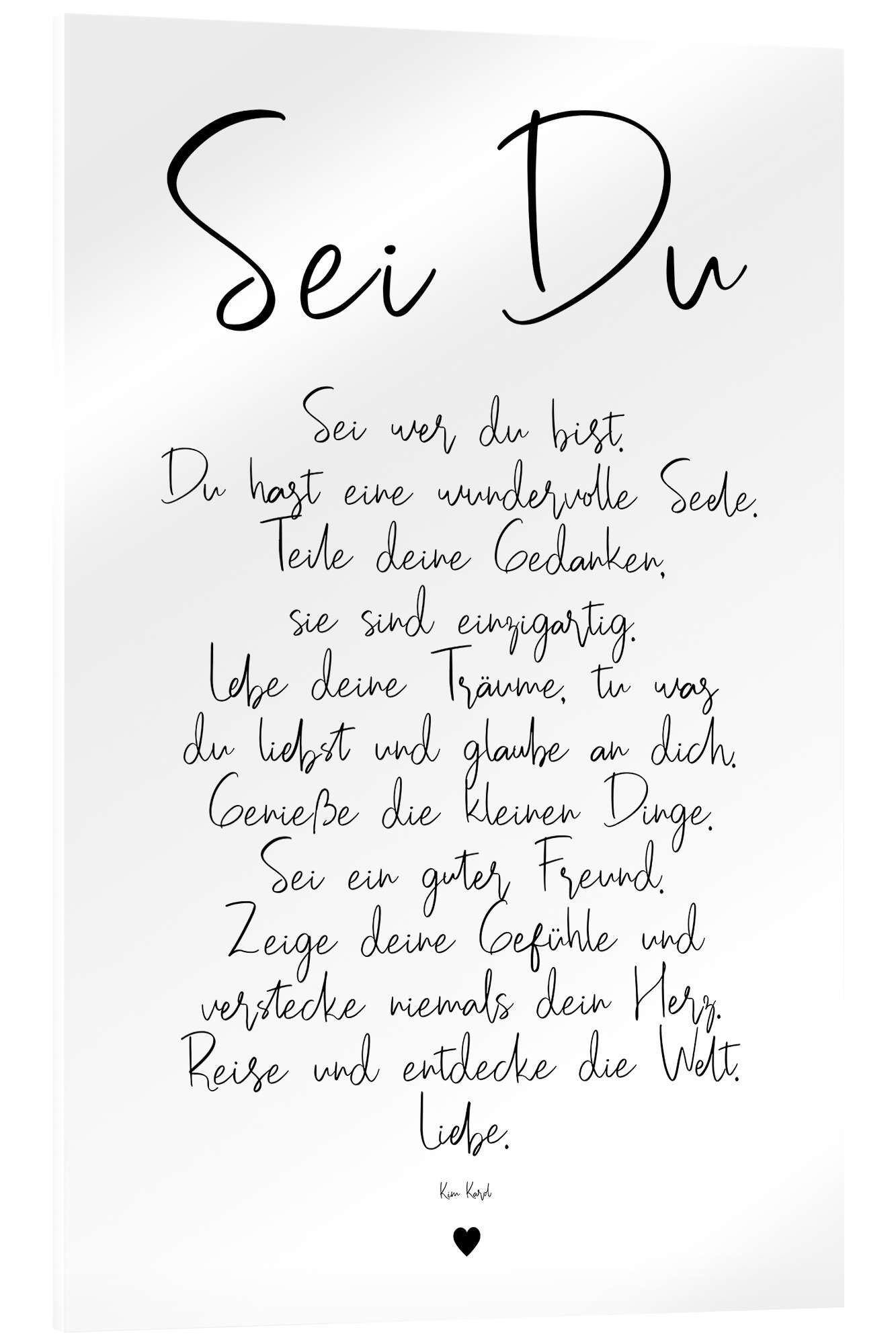 Posterlounge Acrylglasbild Ohkimiko, Sei Du - ein Gedicht, Wohnzimmer Illustration