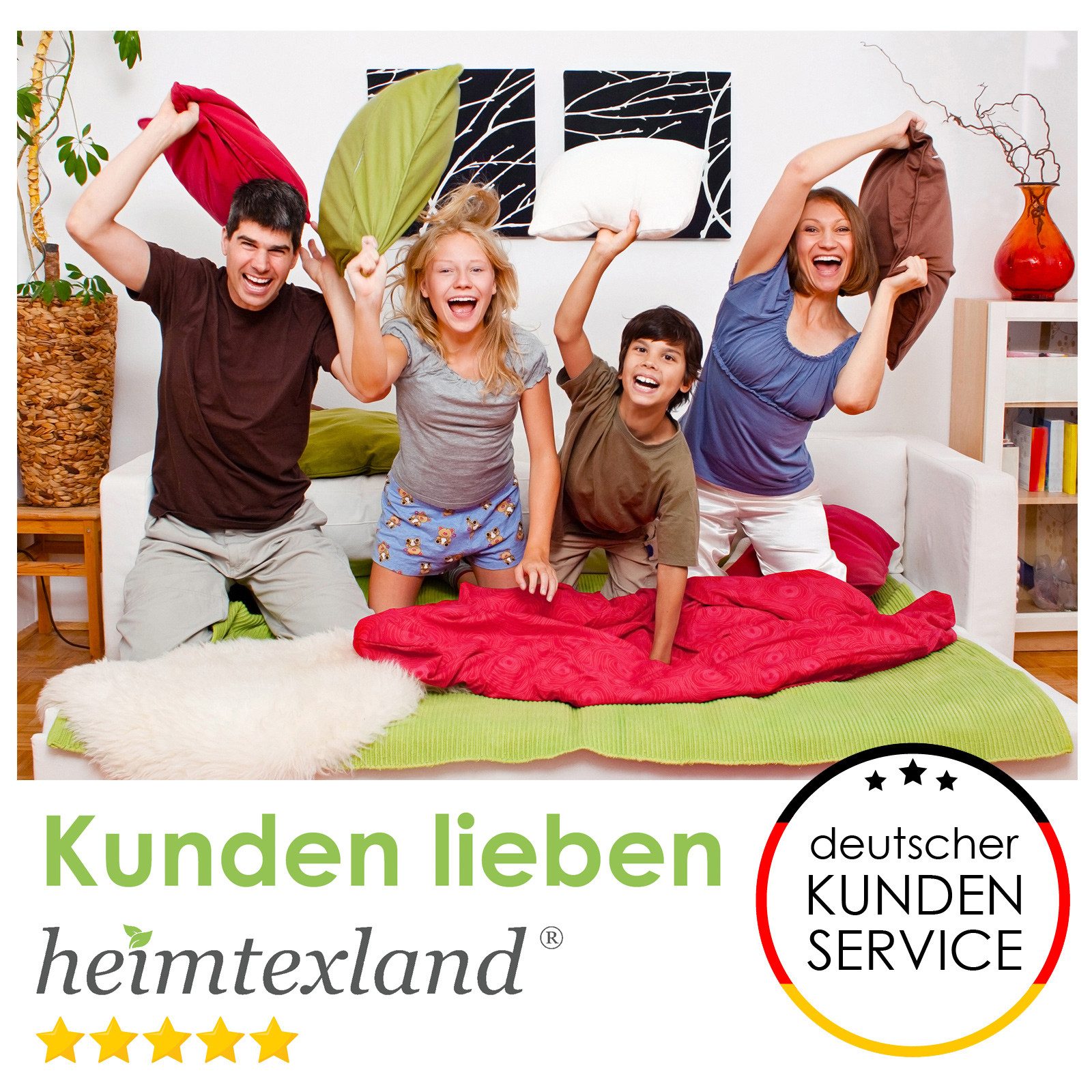 heimtexland Dekokissen Flanell Soft Kuschelkissen Plüsch Kissenbezug, super weich und flauschig, Allergiker geeignet, atmungsaktiv