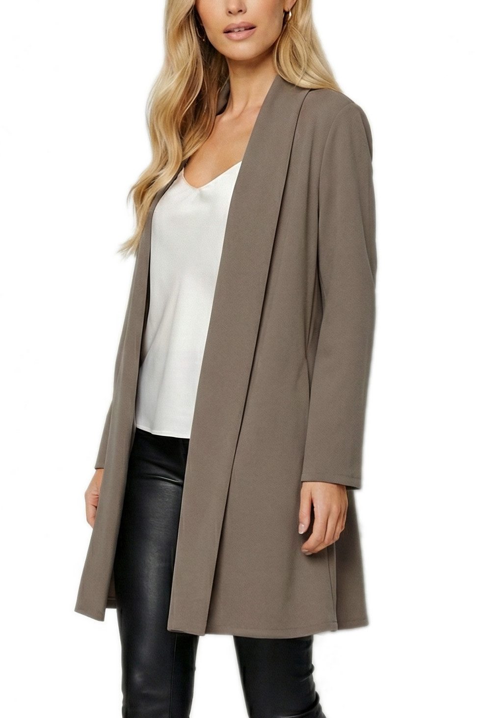 dy_mode Cardigan Damen Langcardigan offen Leichte Übergangsjacke für Frühjahr Sommer in Unifarben, Ohne Verschluss