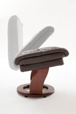 MCA furniture Relaxsessel »Calgary«, Fernsehsessel 360°drehbar inkl. Hocker mit Lederbezug