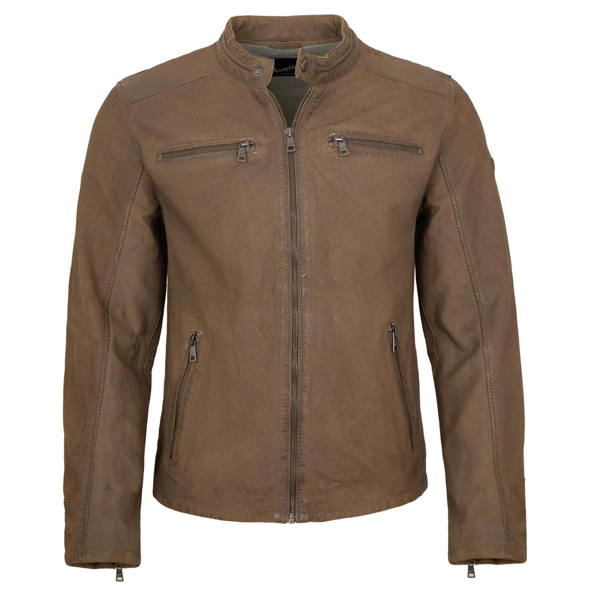 Mauritius Lederjacke MMBodro Mauritius - Herren Lederjacke Lammnubuk beige sand