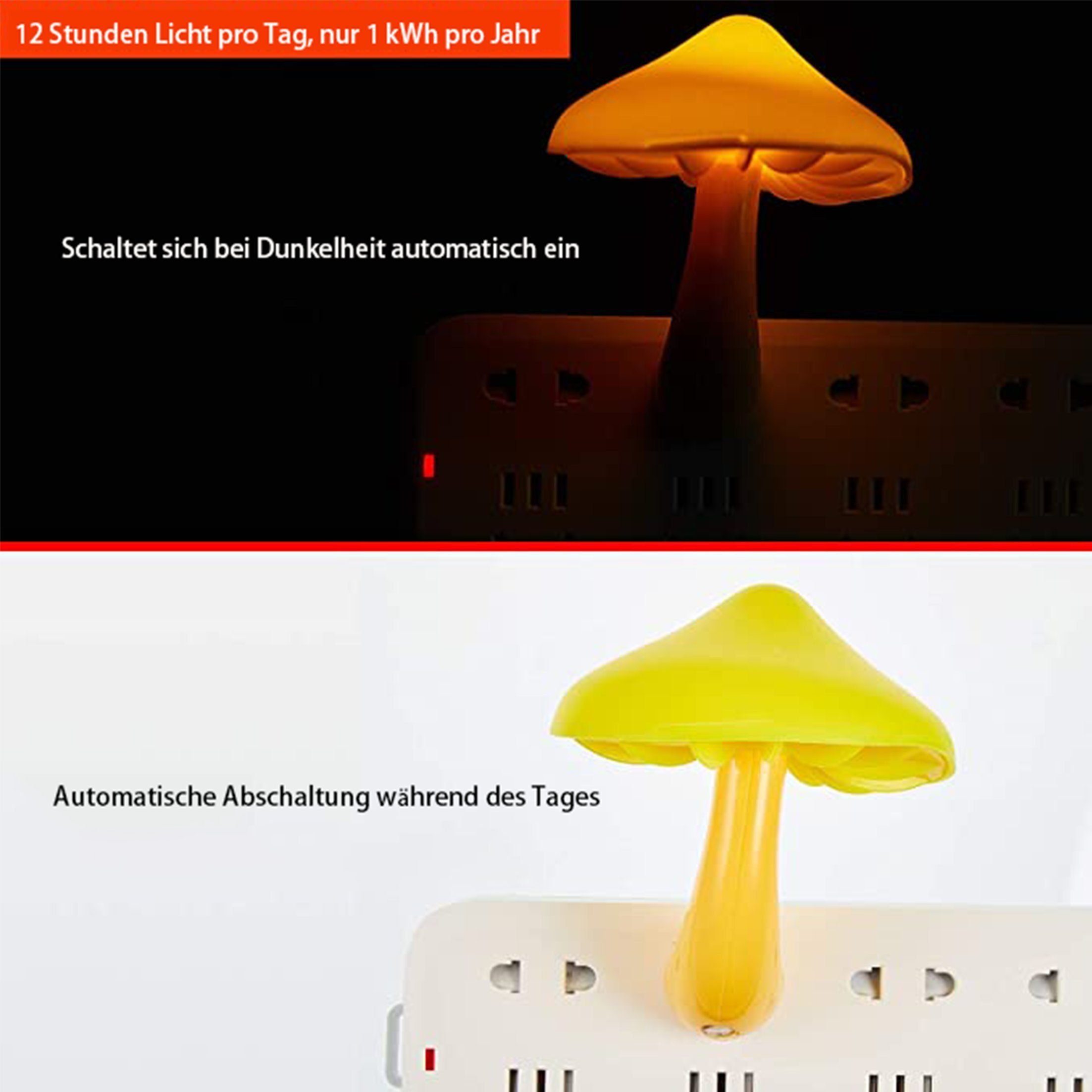 Dedom Smarte LED-Sockelleuchte,mini niedlich,lichtgesteuertes Nachtlicht,gelb Lampe