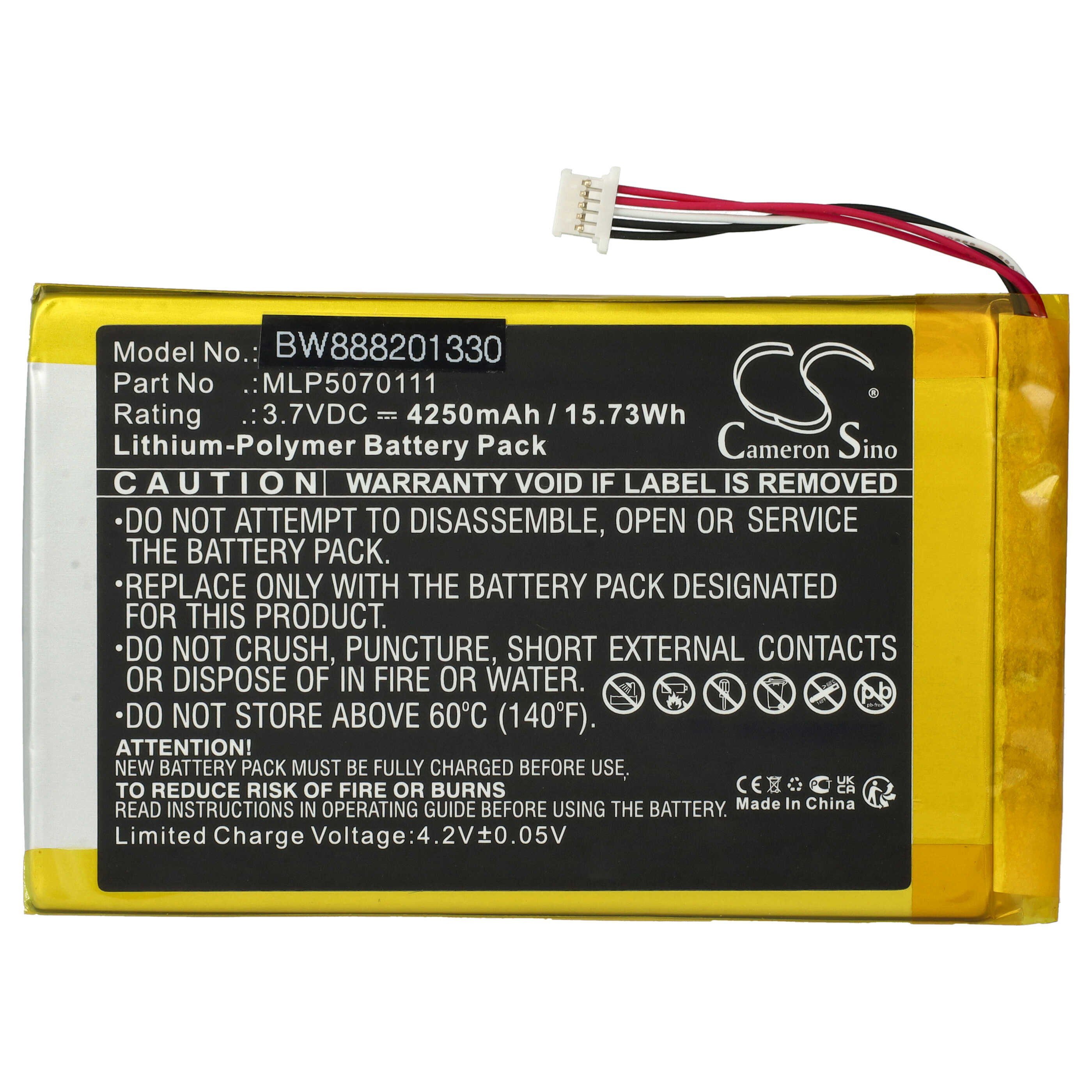 vhbw Akku passend für Autel MK808, MK808BT, MaxiSys Mini, MK808TS, MaxiTPMS Akku Akku Li-Polymer 4250 mAh (3,7 V, 1 St), Leistungsfähiger Austausch-Akku für Kfz-Diagnosegerät