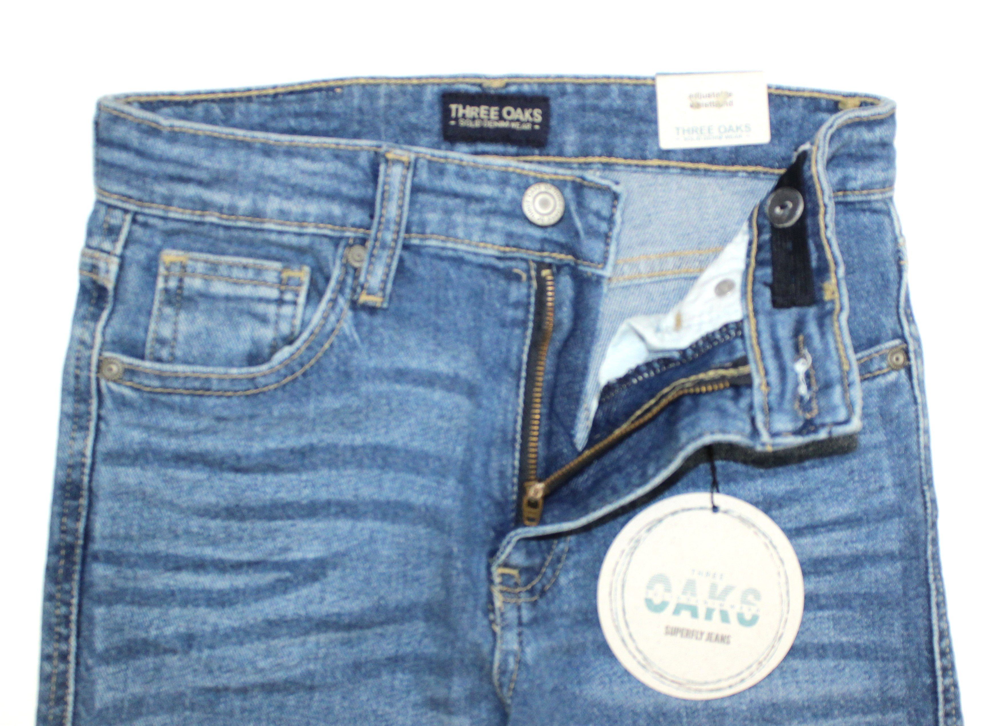 BAGGY-FIT-JEANS Blue OAKS Jeans (1-tlg) 282 THREE Bequeme