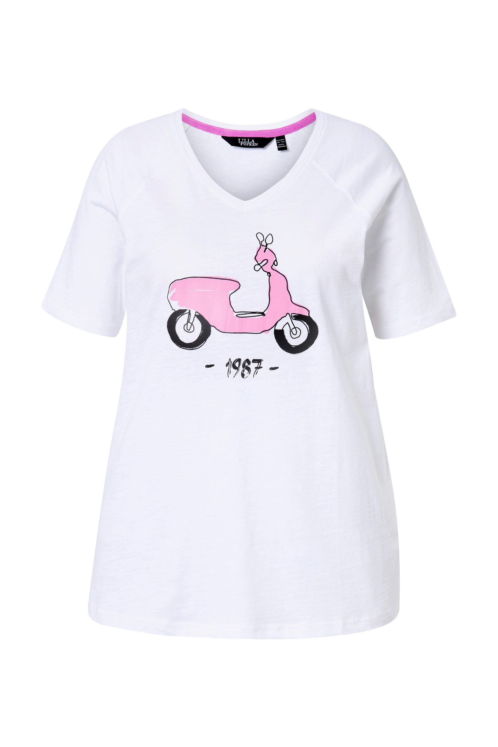 Ulla Popken T-Shirt T-Shirt Vespa Classic V-Ausschnitt Halbarm günstig online kaufen