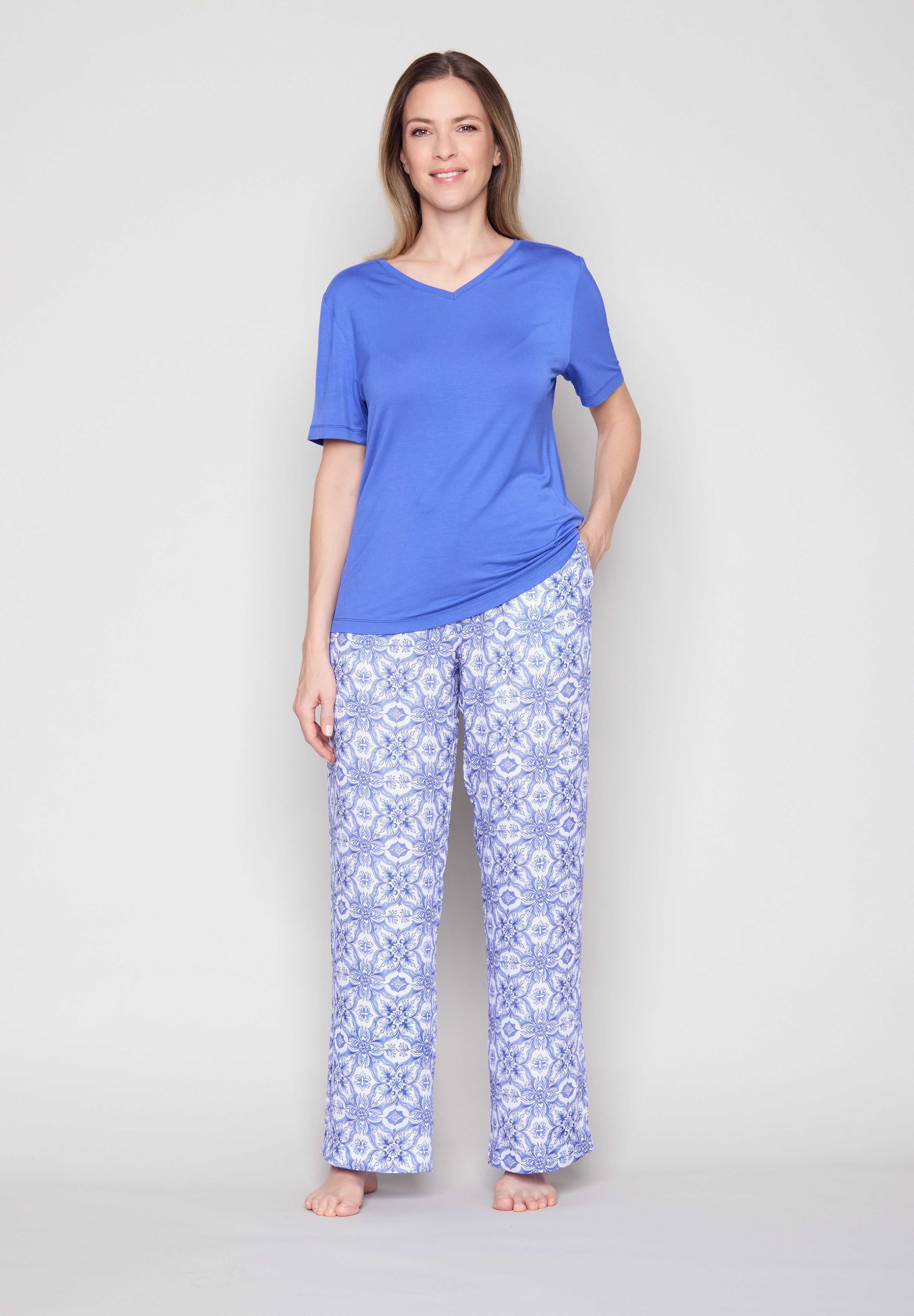 JOOP! Pyjamahose mit Allover-Print und seitlichen Taschen