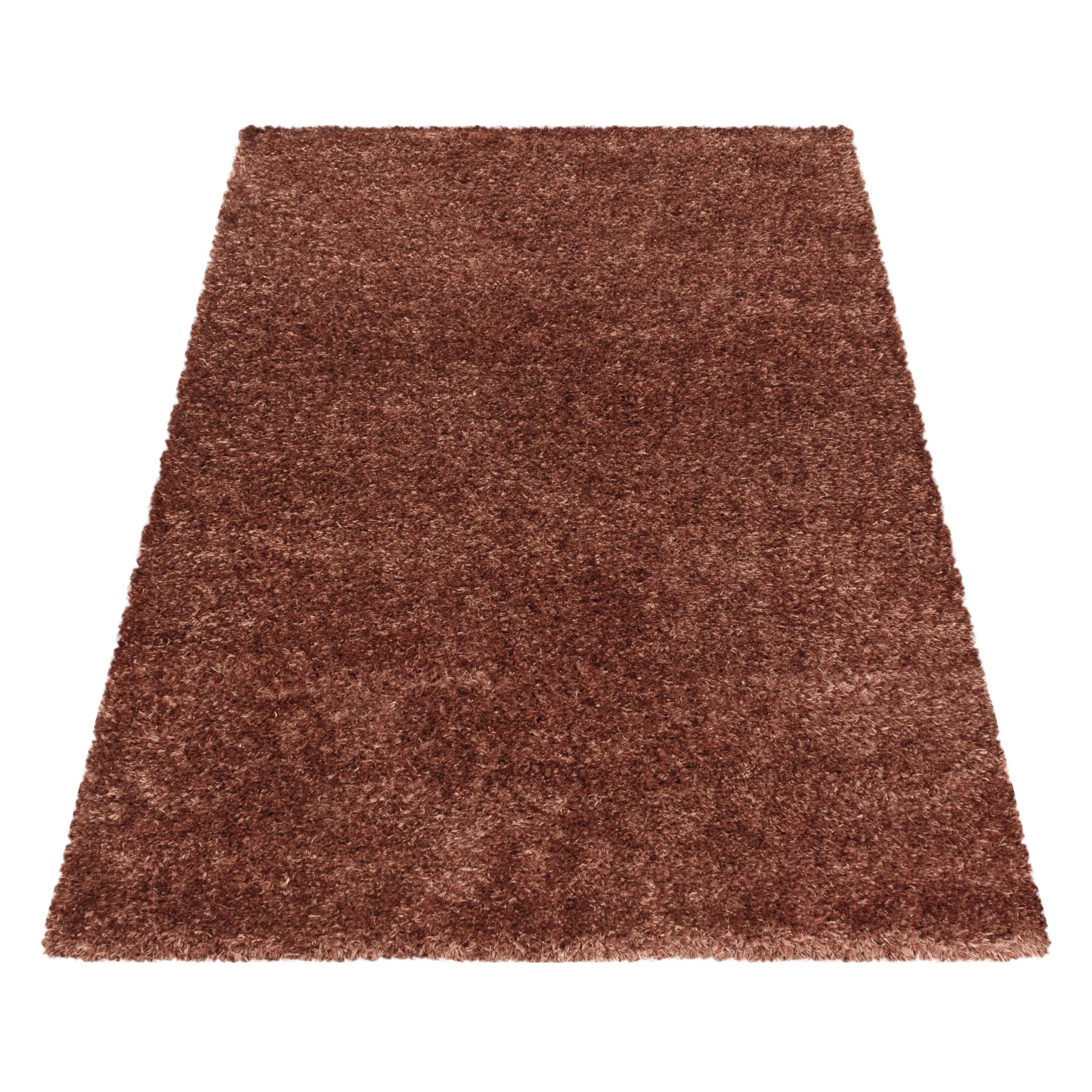 Teppich Teppium, Einfarbig, 50 Läufer, Höhe: mm, Wohnzimmer Unicolor - Teppich Rosa