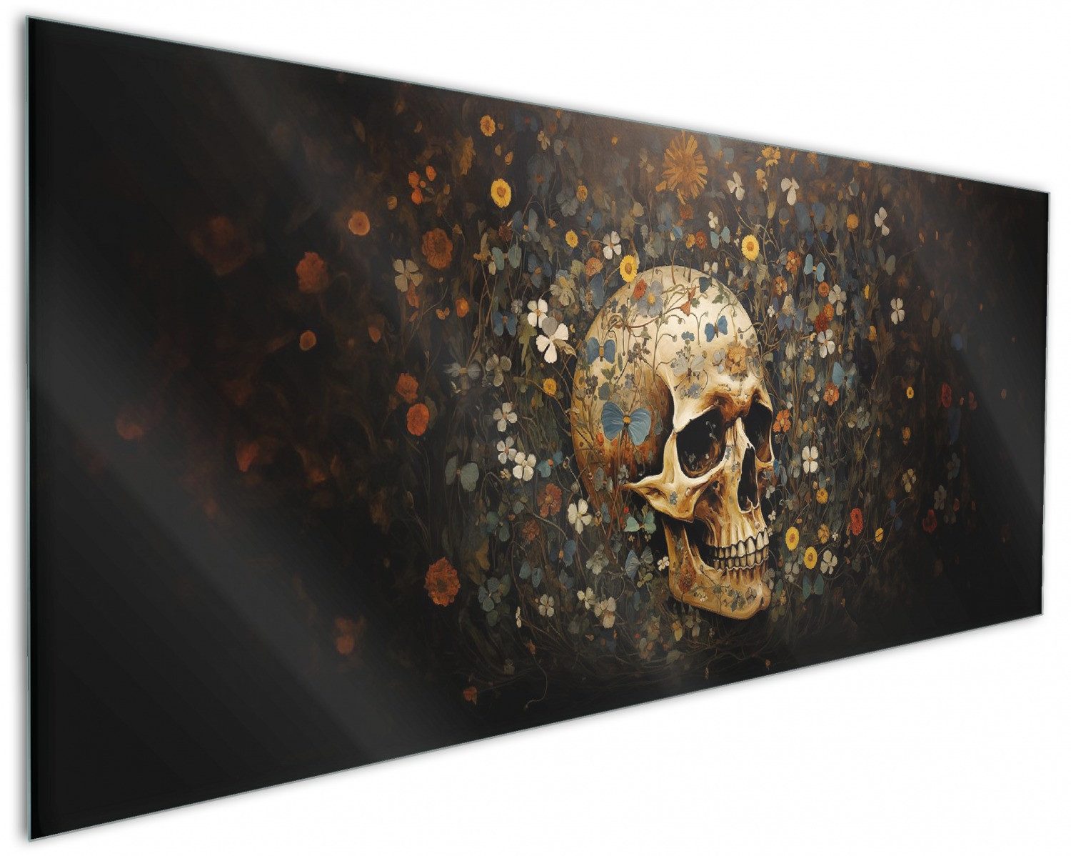 Wallario Küchenrückwand Vergänglichkeit im Blütenmeer, (1-tlg)