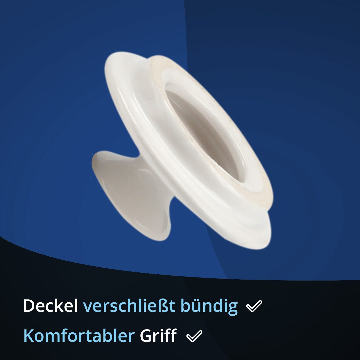 KHG Vorratsdose Zuckerdose aus Steinzeug in weiß mit Deckel im Landhausstil, Steingut, Aufbewahrungsdose für Zucker– perfekt zum Servieren am Tisch – Bild 5 von 5