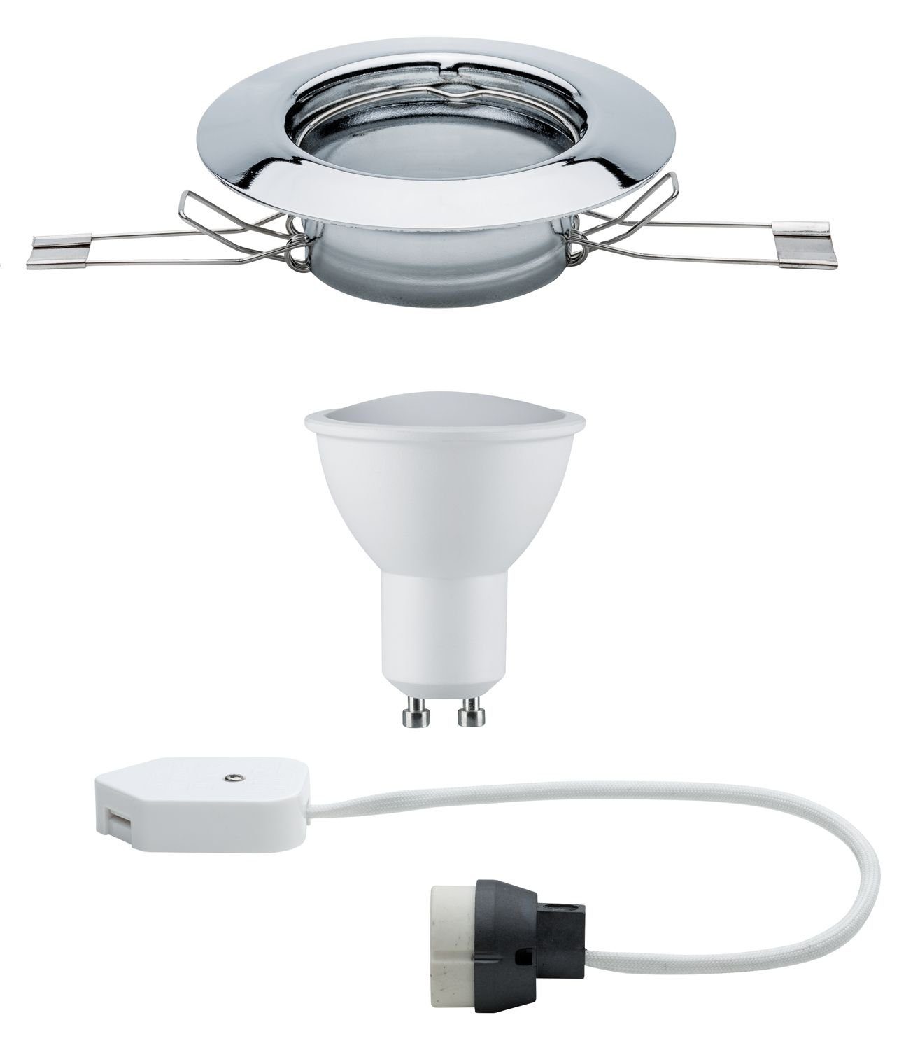 Paulmann Einbauleuchte Paulmann Einbauleuchten Set rund starr LED 1x4,5W 230V Chrom/Metall, Paulmann Einbauleuchten Set rund starr LED 1x4,5W 230V Chrom/Metall