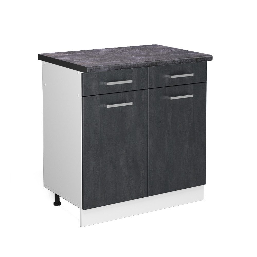 Vicco Unterschrank R-Line, Schwarz Beton/Weiß, 80 günstig online kaufen
