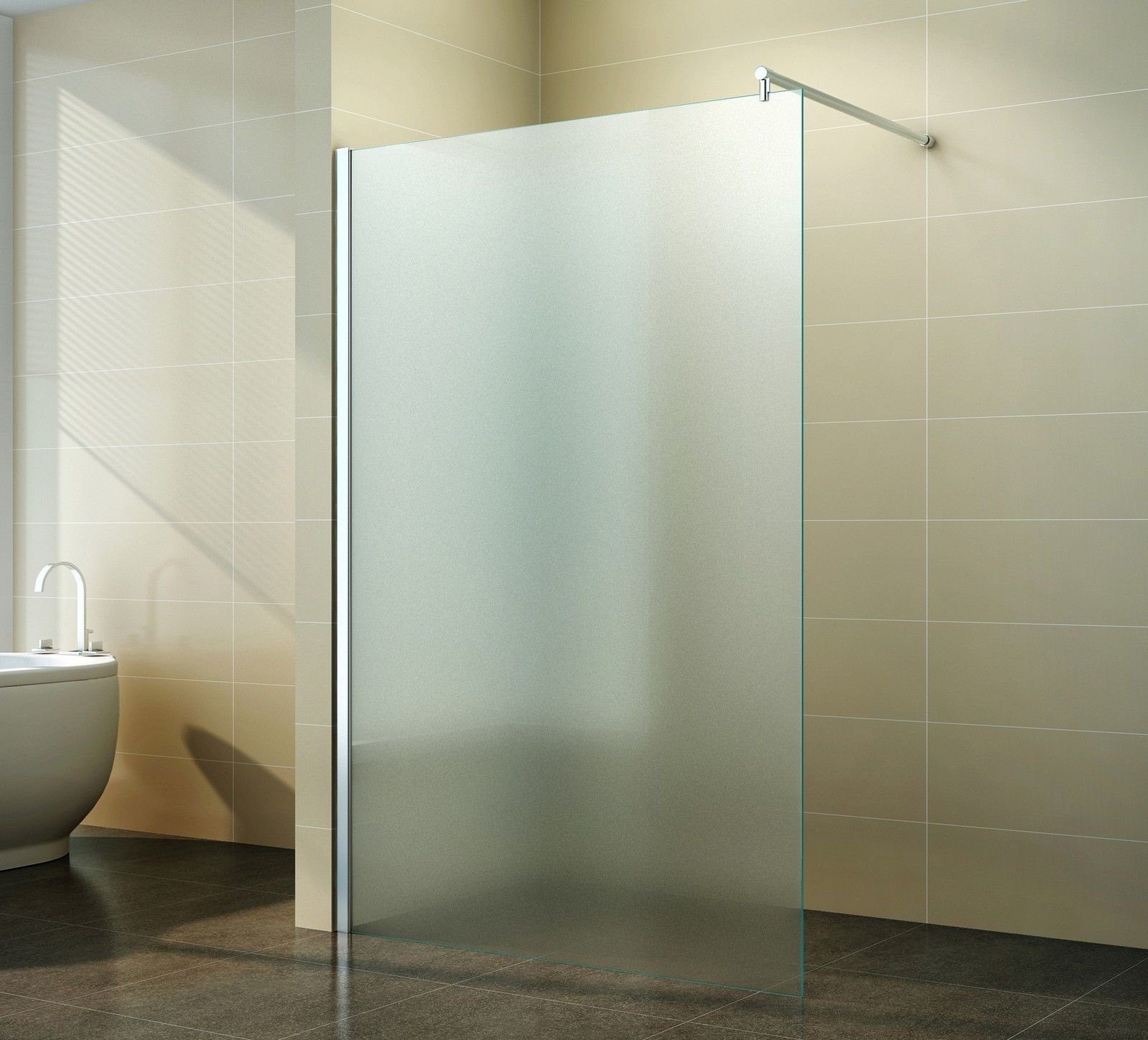 Komplettdusche Walk in Duschabtrennung 10mm Duschwand Duschtrennwand NANO Milchglas