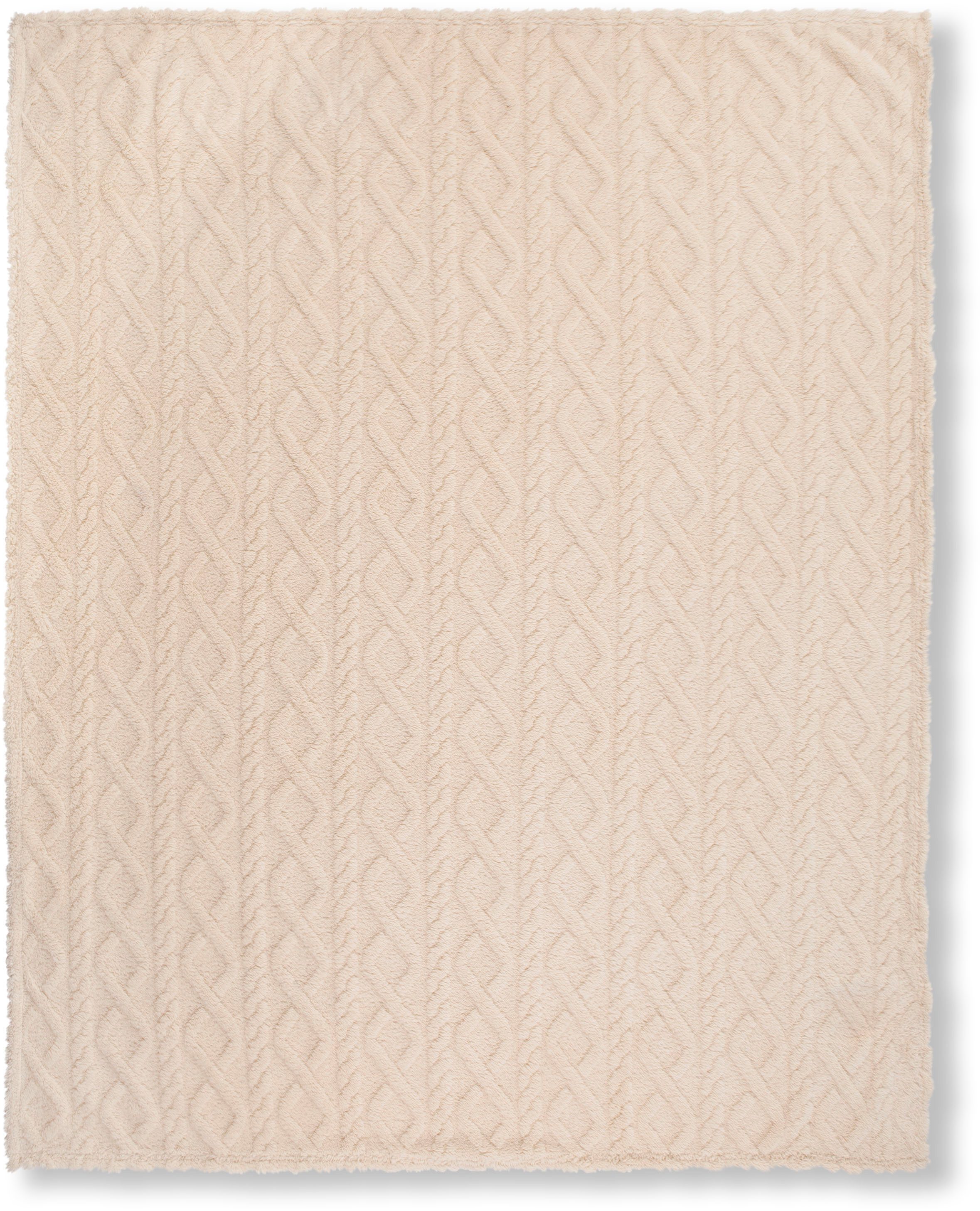 Plaid Jacquard teddy, Descanso, Weich, Kuscheldecke, Wohndecke, Teddy, Jacquard, in 2 Größen