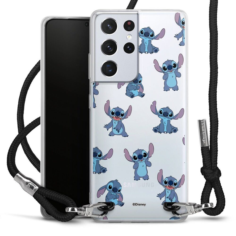 DeinDesign Handyhülle Lilo & Stitch Offizielles Lizenzprodukt Disney, Samsung Galaxy S21 Ultra 5G Handykette Hülle mit Band Cover mit Kette