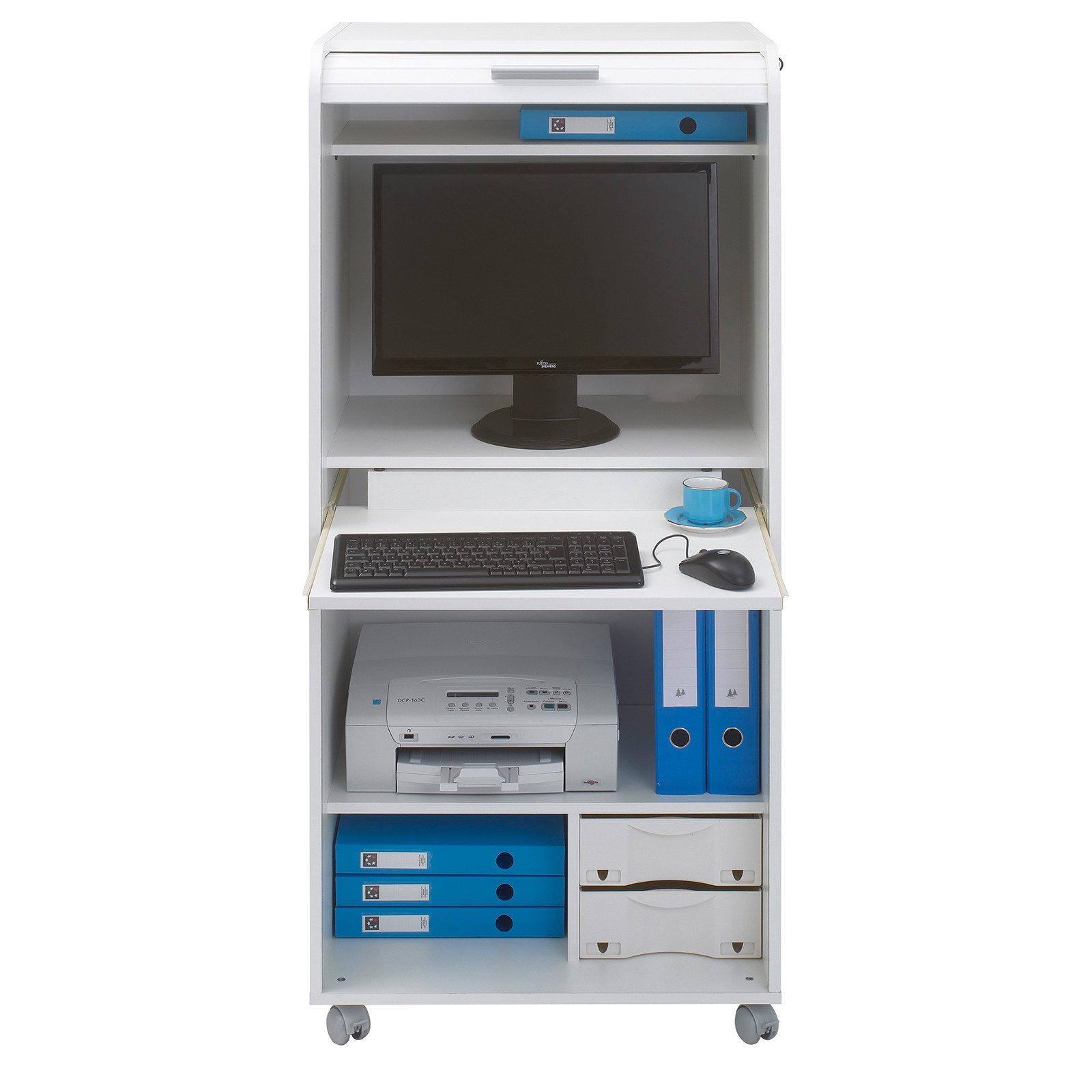 SIMMOB Schreibtisch ORGA140BLB, Sekretär Computertisch Schreibschrank Tisch Mobil