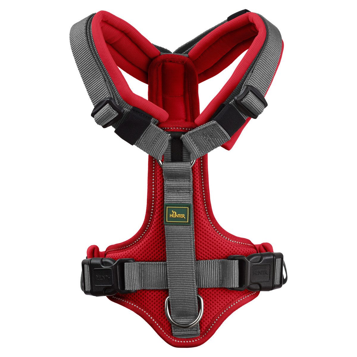 Hunter Tierbedarf Hunde-Geschirr Geschirr Maldon Up mit Griff rot/grau günstig online kaufen