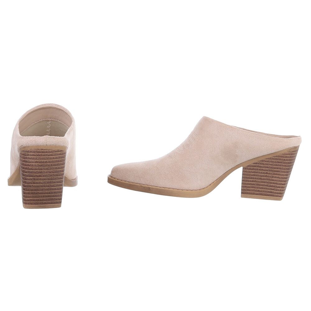 Ital-Design Damen Cowboyboots Western Westernstiefelette (88671708) Blockabsatz Stiefeletten in Beige – Bild 5 von 5