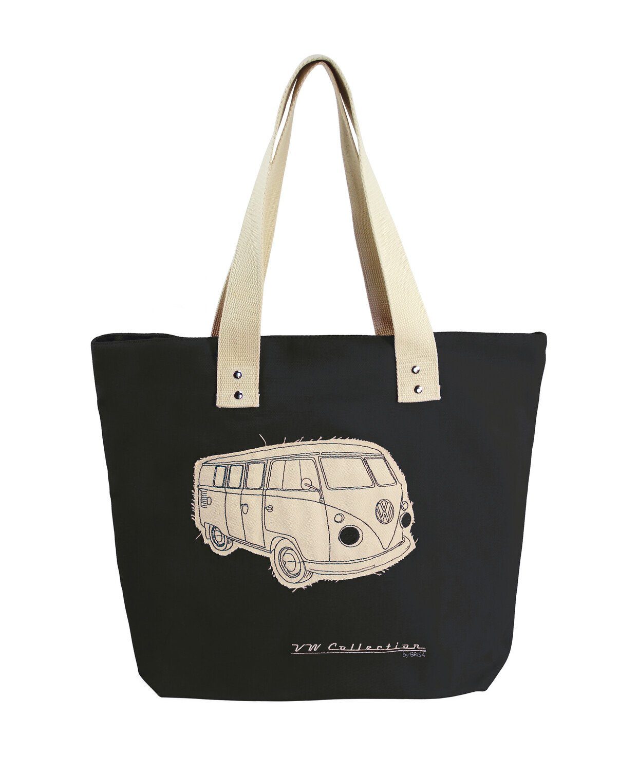 VW Collection by BRISA Einkaufsshopper Volkswagen Wiederverwendbare Canvas-Einkaufs-Tüte-Strand-Tasche, 17 l, Canvas Baumwolle, dem Segeltuch-Material