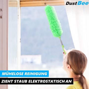 MAVURA Staubwedel DUSTBEE XXL Teleskop Staubwedel Staubfänger Staubwischer (Staubmagnet Staubbiene), Mikrofaser Staub Wischer waschbar 252cm lang ausziehbar