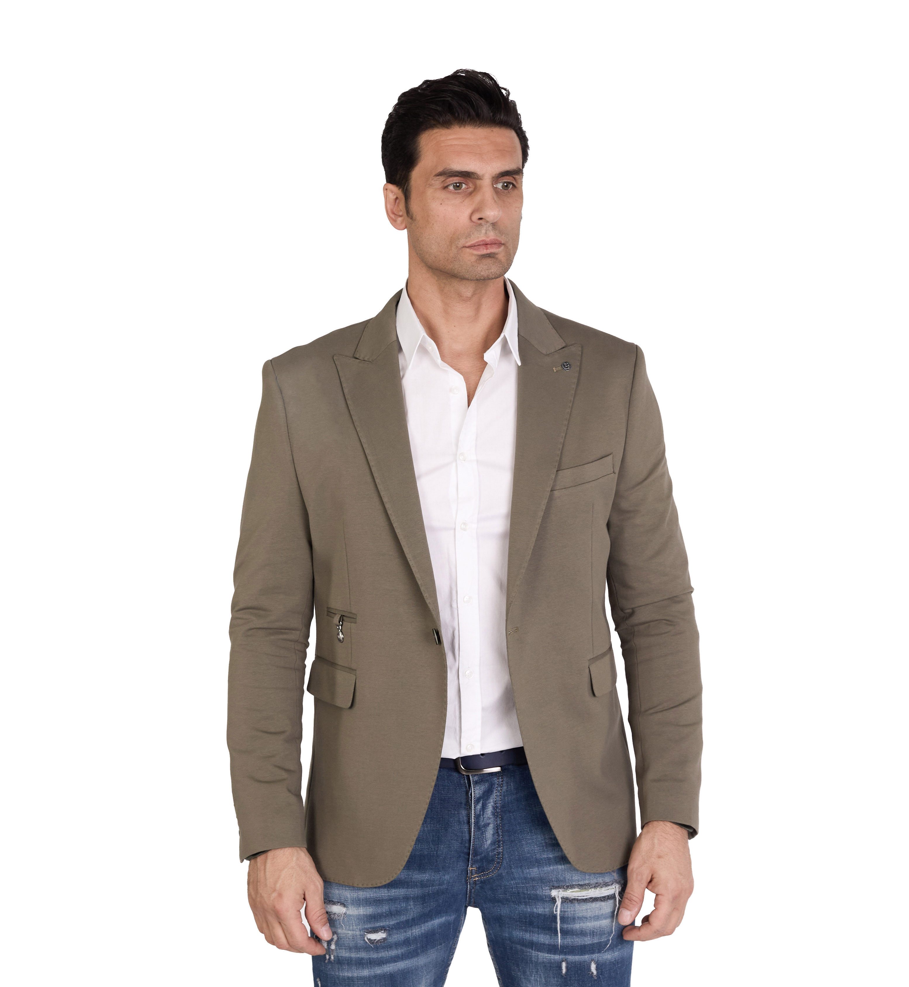 Denim Distriqt Jerseysakko Herren Slim Fit Sakko mit Stretch