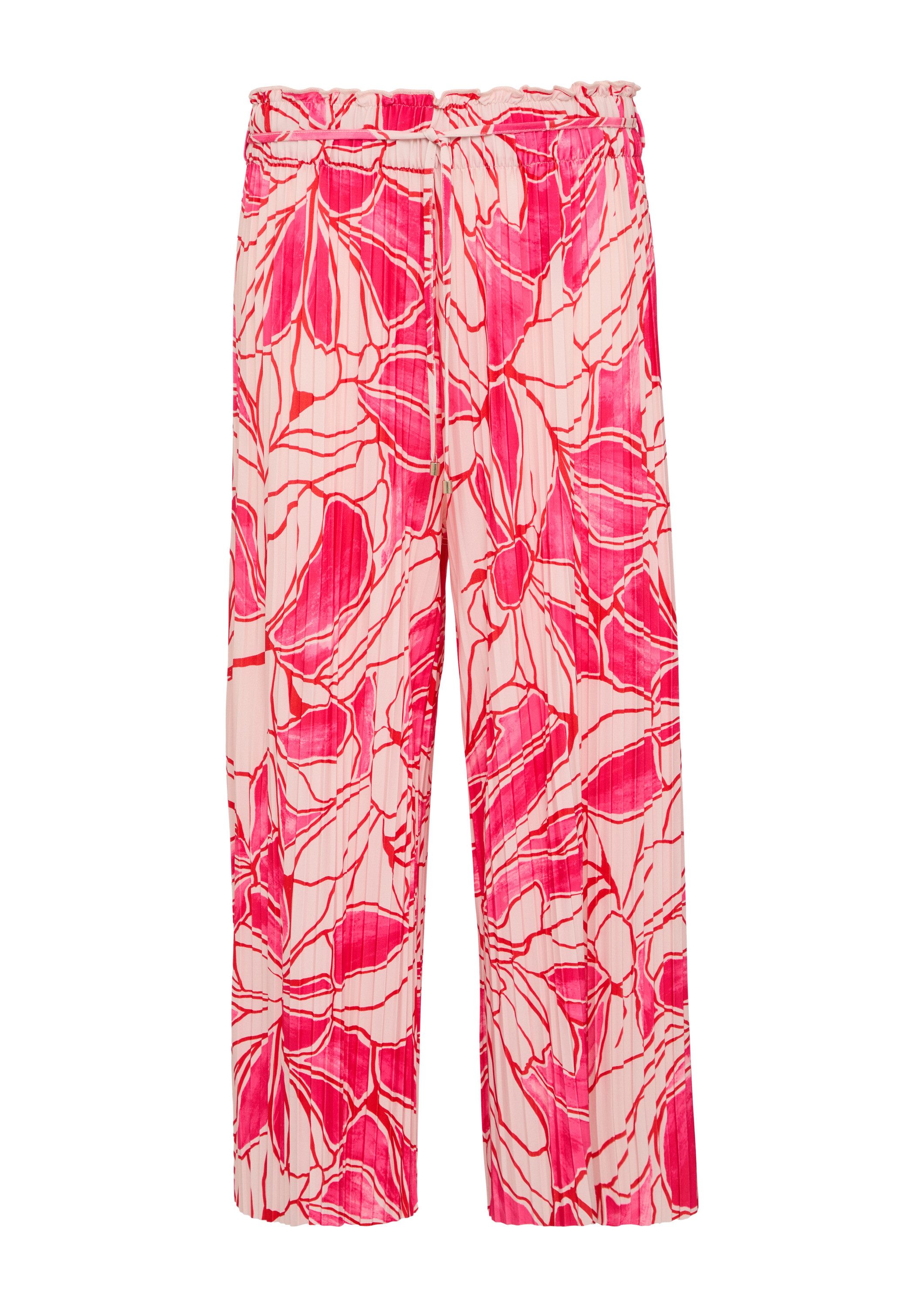 s.Oliver Culotte Hose Plissierte Culotte mit All-over-Print und Elastikbund günstig online kaufen