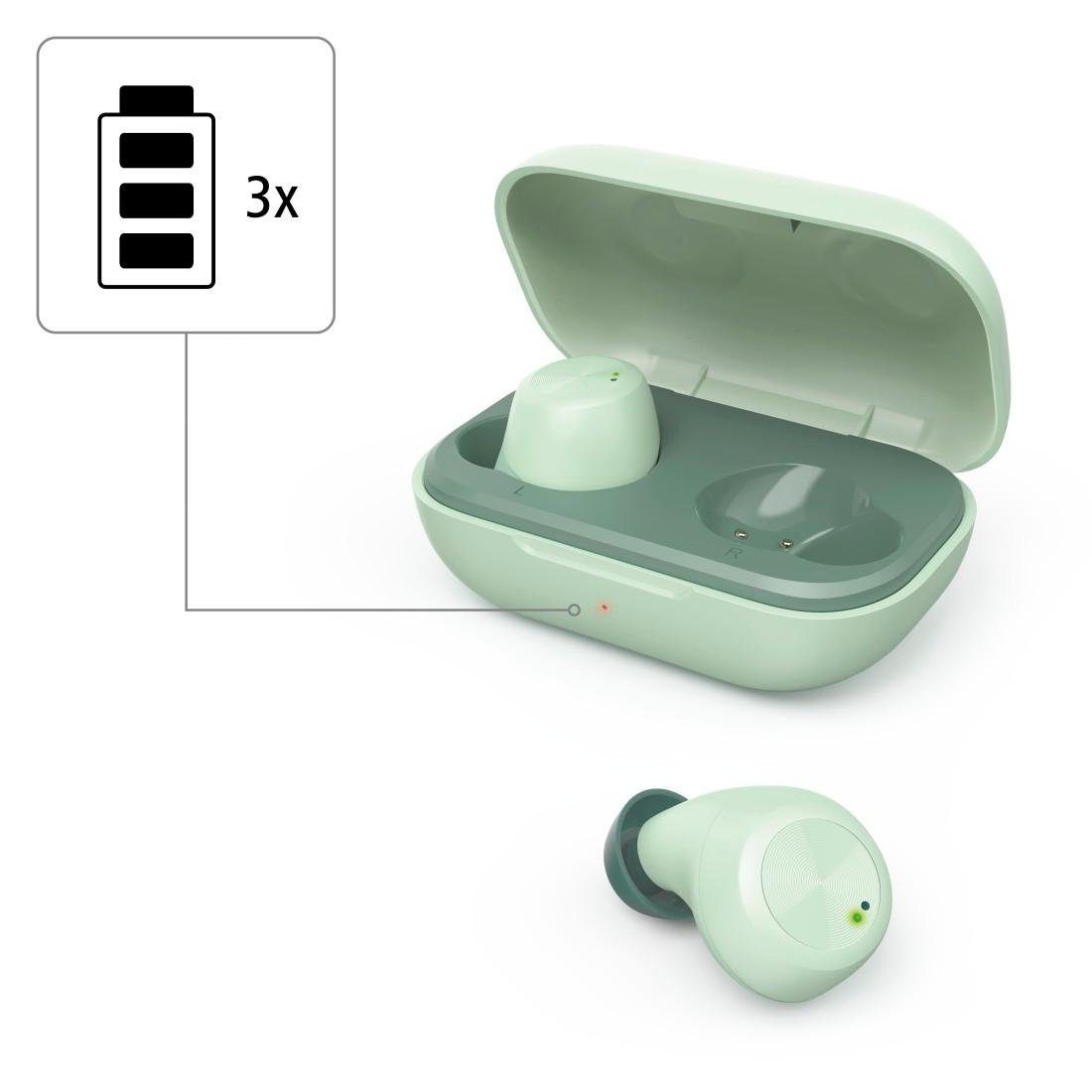 Hama Bluetooth-Kopfhörer True Wireless In-Ear für für 4 kompatibel mit Wireless, integrierte Siri, grün IPX Steuerung (Freisprechfunktion, HFP, Bluetooth, Alltag, AVRCP True Now, Ladebox) Siri, ultraleicht, Anrufe Google Sprachsteuerung, Sport Google und Bluetooth, Assistant, Musik, und A2DP Sprachsteuerung Bluetooth-Kopfhörer Spritzwasserschutz