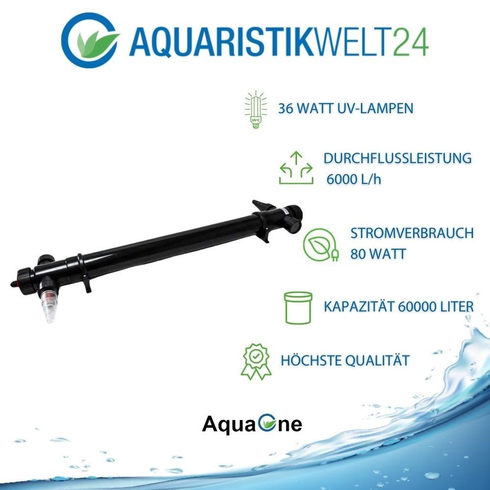 Aquaone UVC-Klärer AquaOne Cuv 172 Uvc Wasserklärer 72W Aquarium Teich Algenvernichter