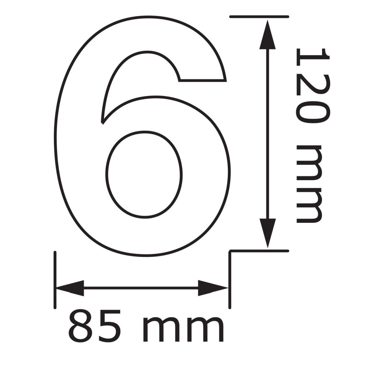 Bravios Briefkasten Hausnummer ''6'' Weiß