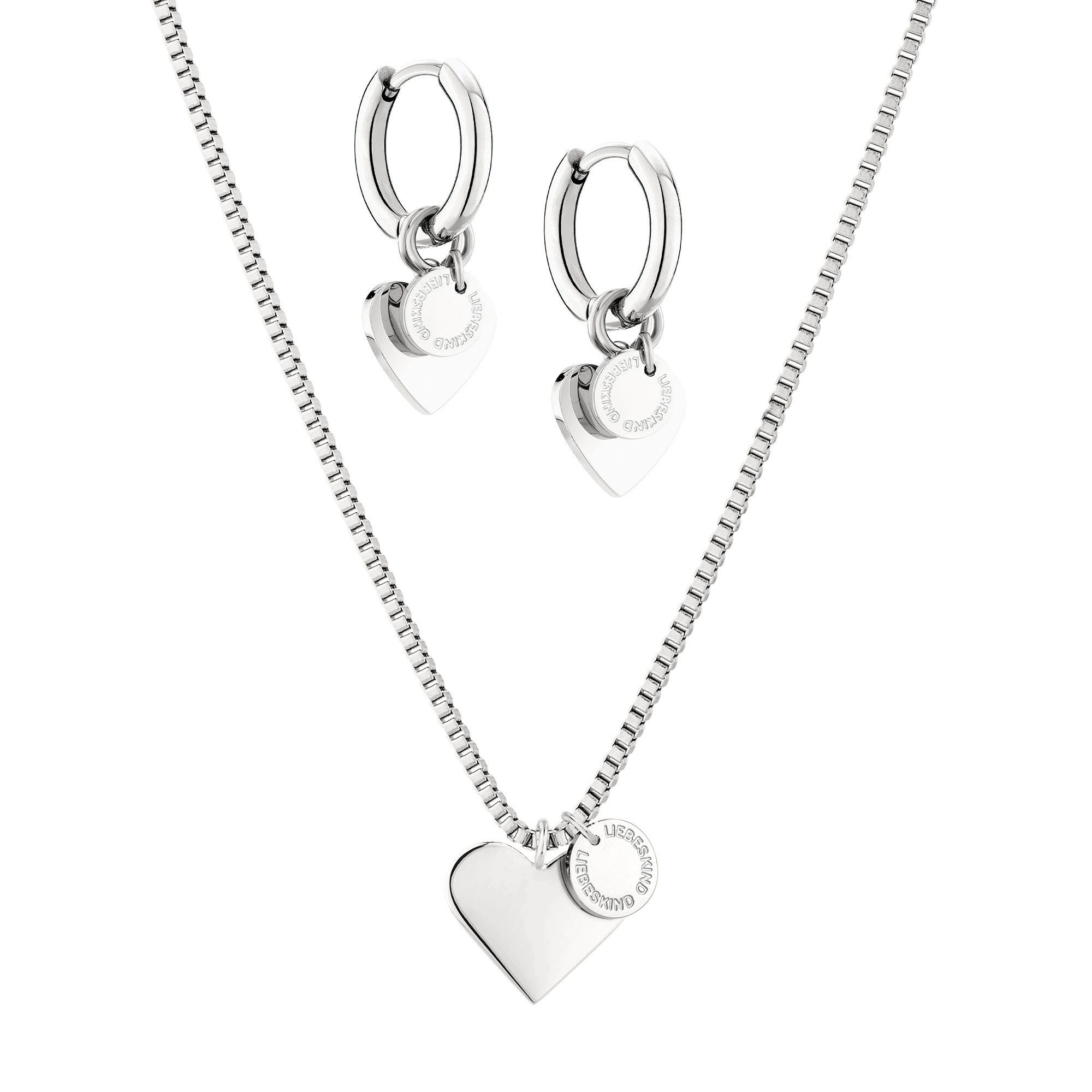 Schmuckset Silver Hearts Edelstahl