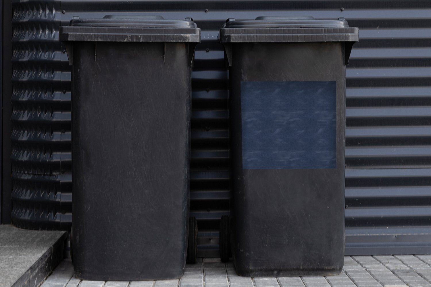 MuchoWow Leder Wandsticker Container, Blau Abfalbehälter St), Mülleimer-aufkleber, Tiere - Mülltonne, - Sticker, (1