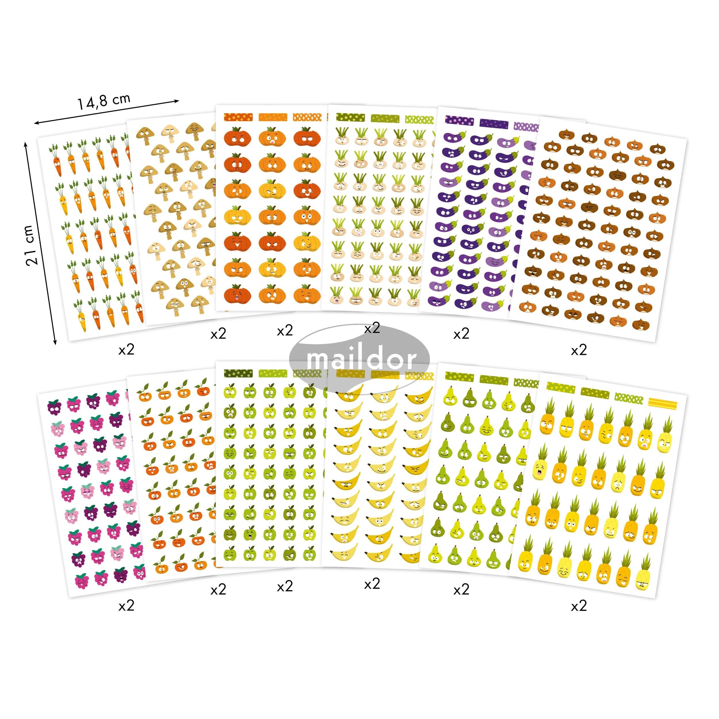 maildor Sticker 5x Book Stick A5 Emoticons - Mehrfarbig AE200C, Stickeralbum