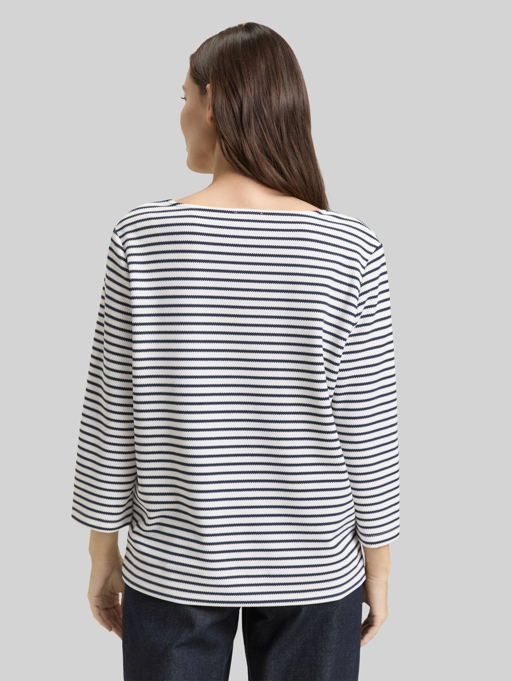 TOM TAILOR 3/4-Arm-Shirt T-Shirt Langarmshirt mit Streifenmuster