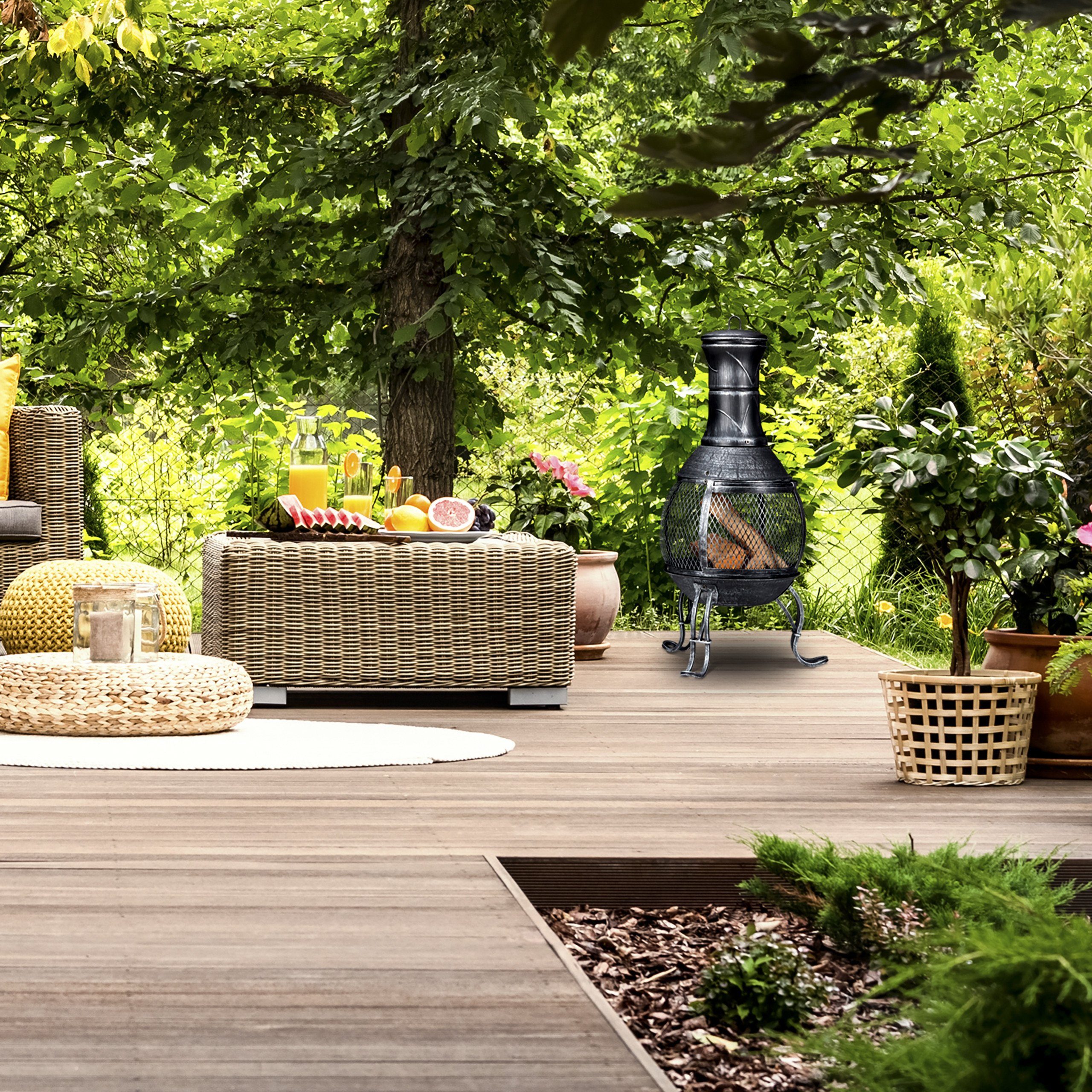 relaxdays fire bowl Aztec oven for garden grey