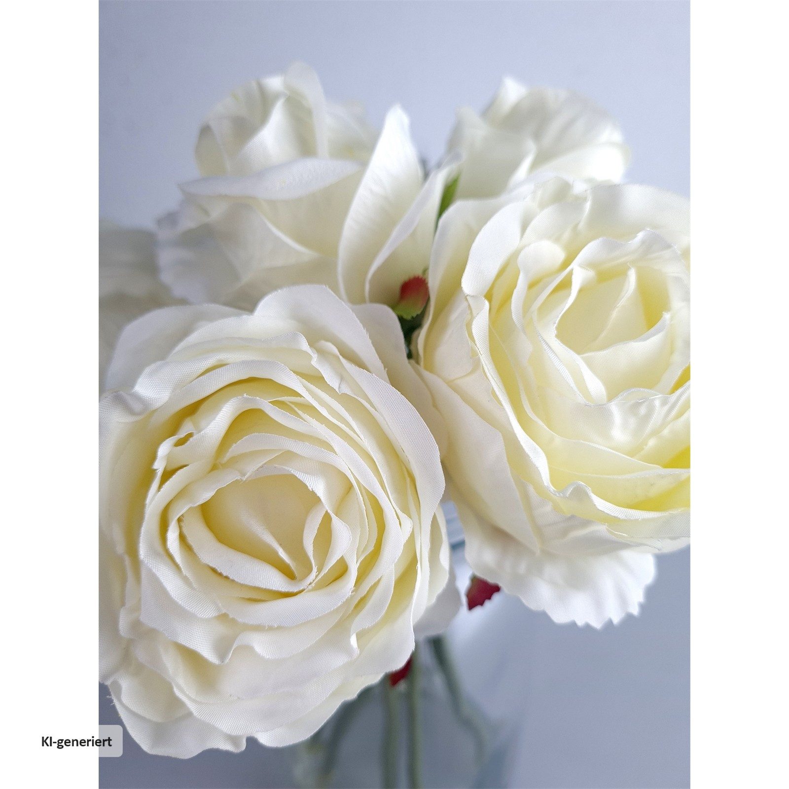 Kunstblume Rosenstrauß mit Vase Weiß, HTI-Living, Höhe 31 cm, Blumenstrauß – Bild 3 von 3