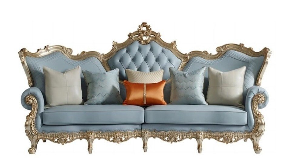JVmoebel Chesterfield-Sofa Blaue Chesterfield Couch Robustes Wohnzimmer Sitzsofa, 1 Teile, Made in Europa