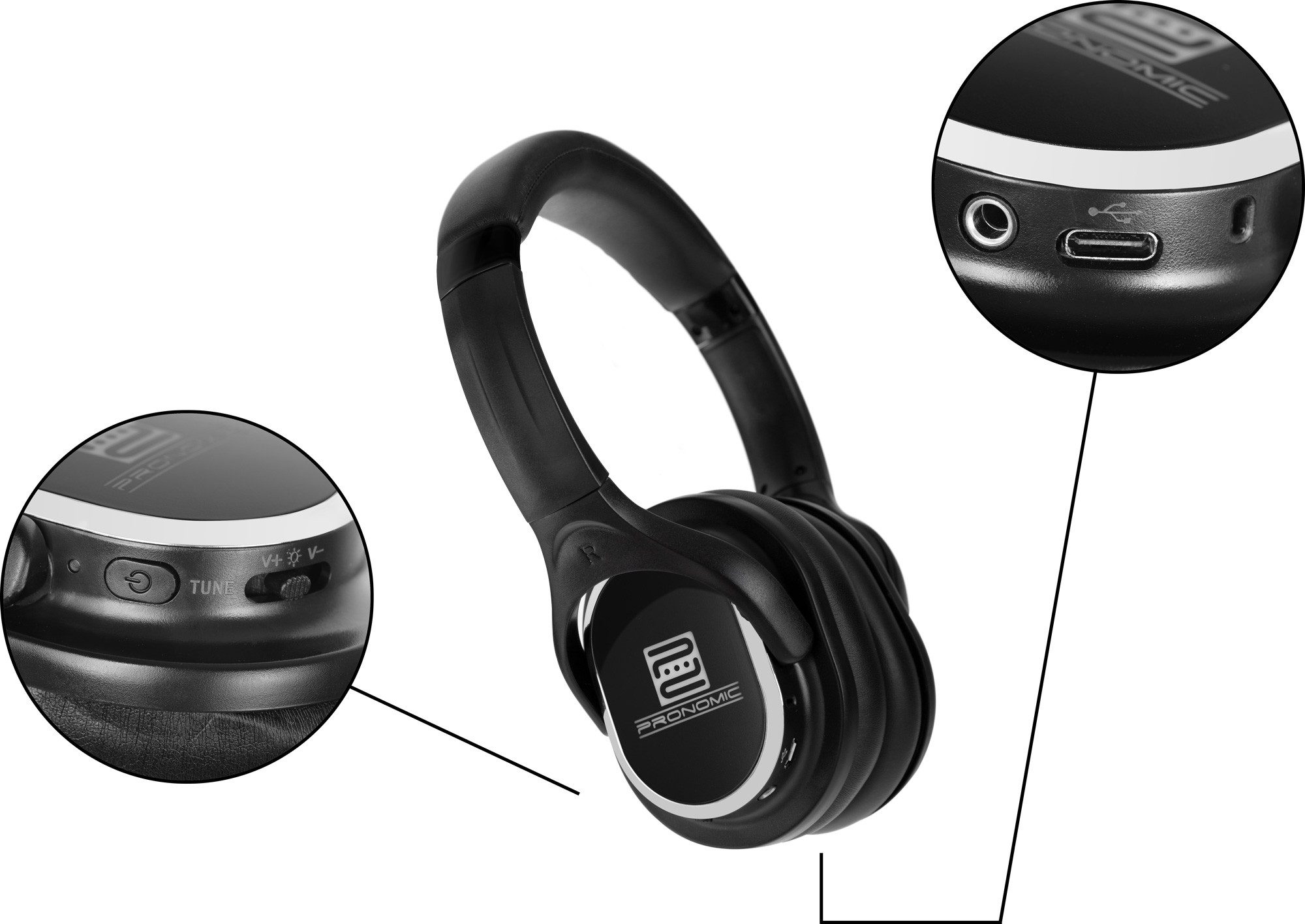 Pronomic SDH-340 USB-C Silent Disco V2 Funkkopfhörer Funk-Kopfhörer (3-Kanal-Empfang, UHF-Technik, 3 Kanäle)