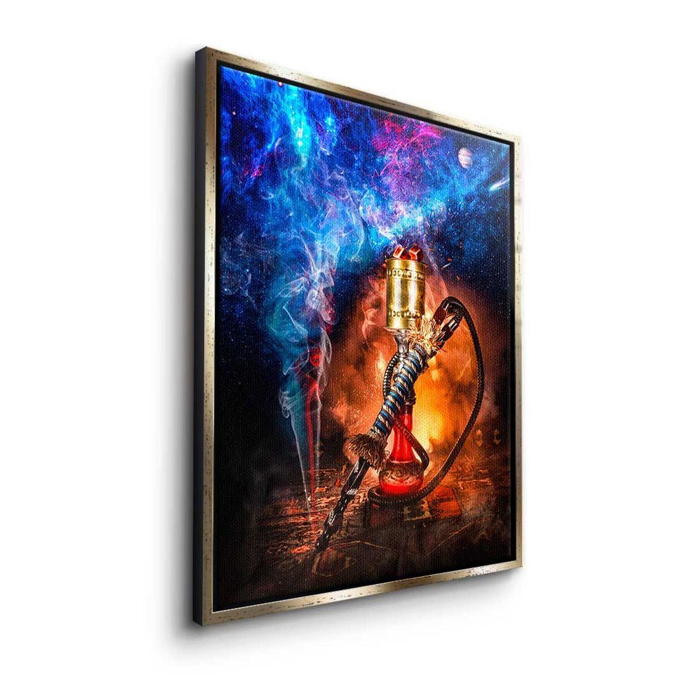 Rahmen - Galaxy Premium Mindset Art Shisha Leinwandbild - Leinwandbild, Pop - schwarzer DOTCOMCANVAS®