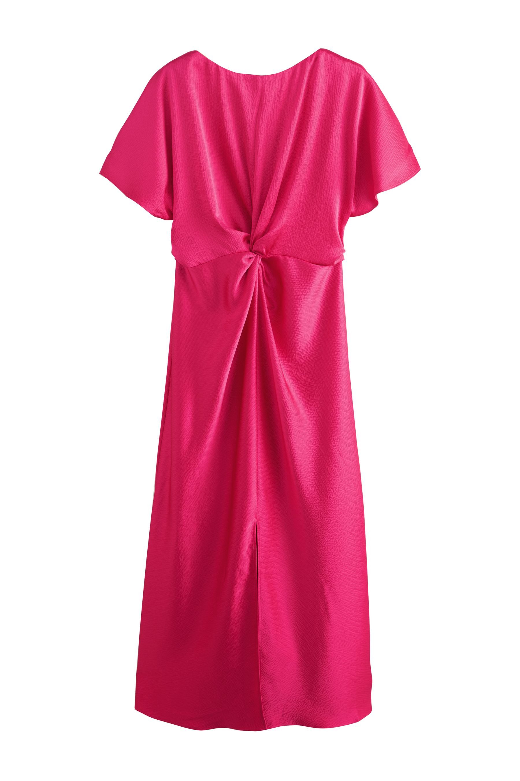 Next Midikleid Kurzärmeliges Midikleid aus strukturiertem Satin (1-tlg)