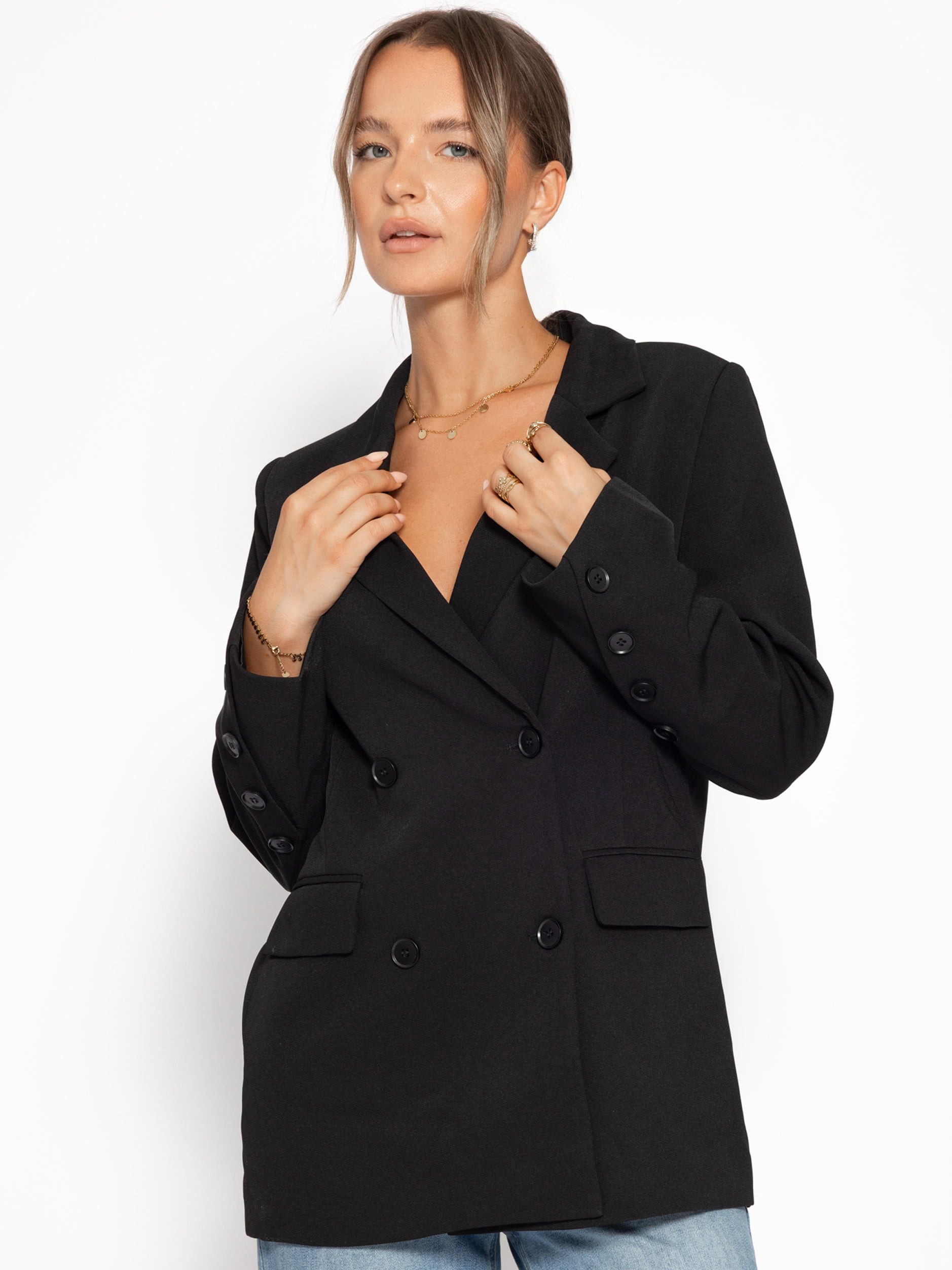 SASSYCLASSY Blusenblazer Oversize Blazer für Damen Klassischer Blazer mit S günstig online kaufen