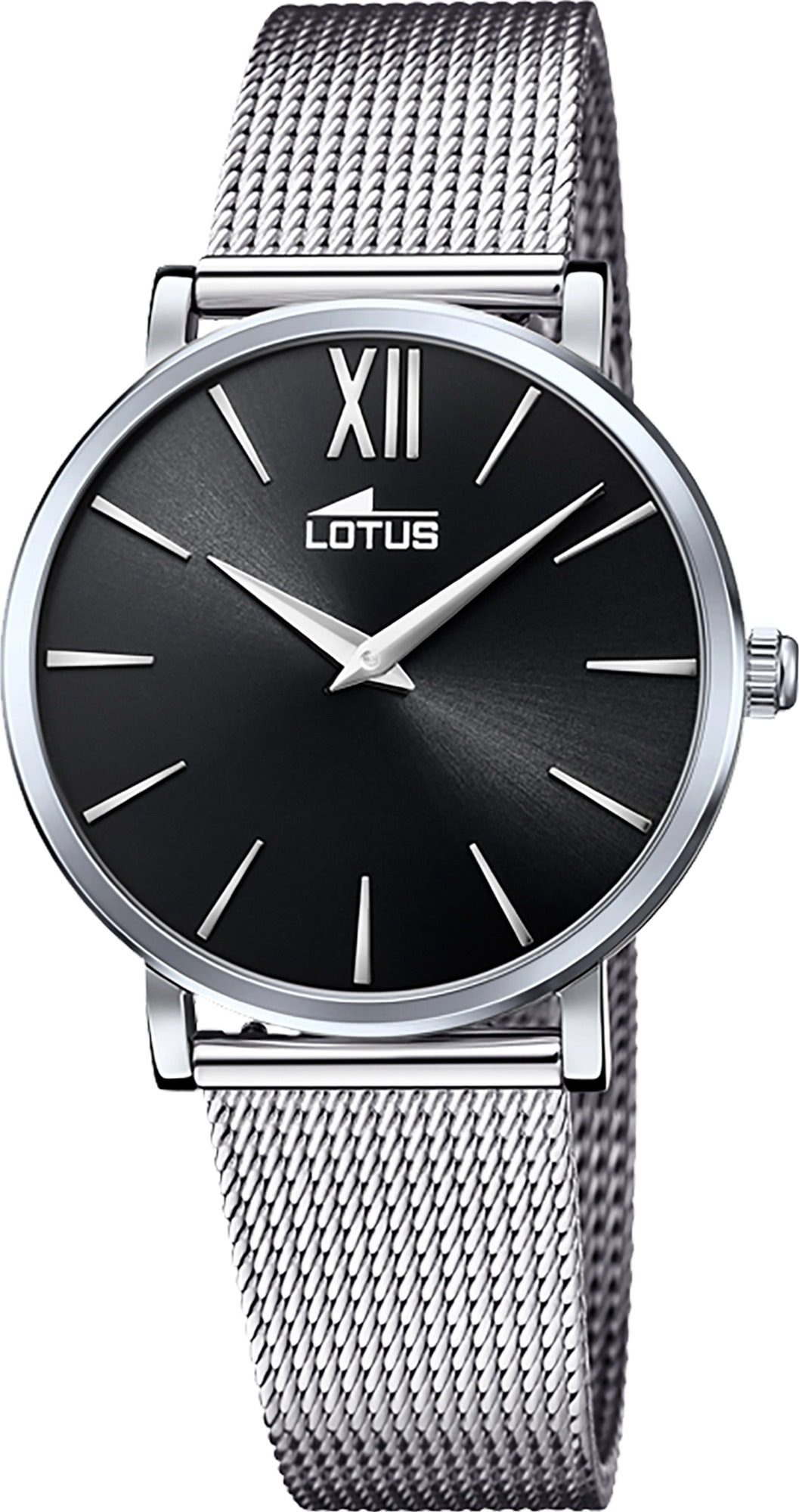 silber Edelstahlarmband 33mm) mittel Damenuhr Casual, Lotus Quarzuhr Smart rund, Armbanduhr Damen Lotus (ca.