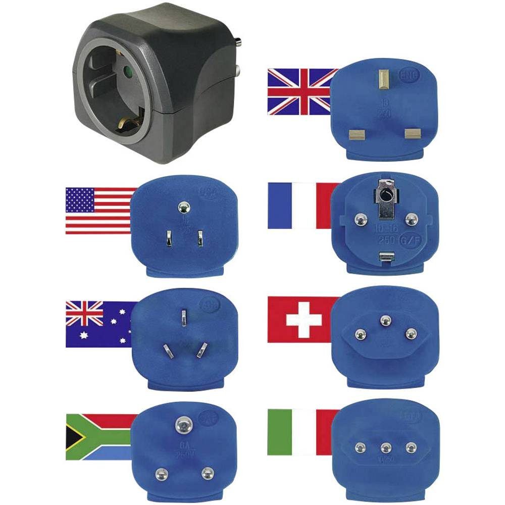 Brennenstuhl Reisestecker-Set mit 7 Adaptern Reiseadapter