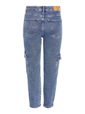 Noisy may Slim-fit-Jeans Cargo Jeans Regular Denim Hose NMMONI 6814 in Blau