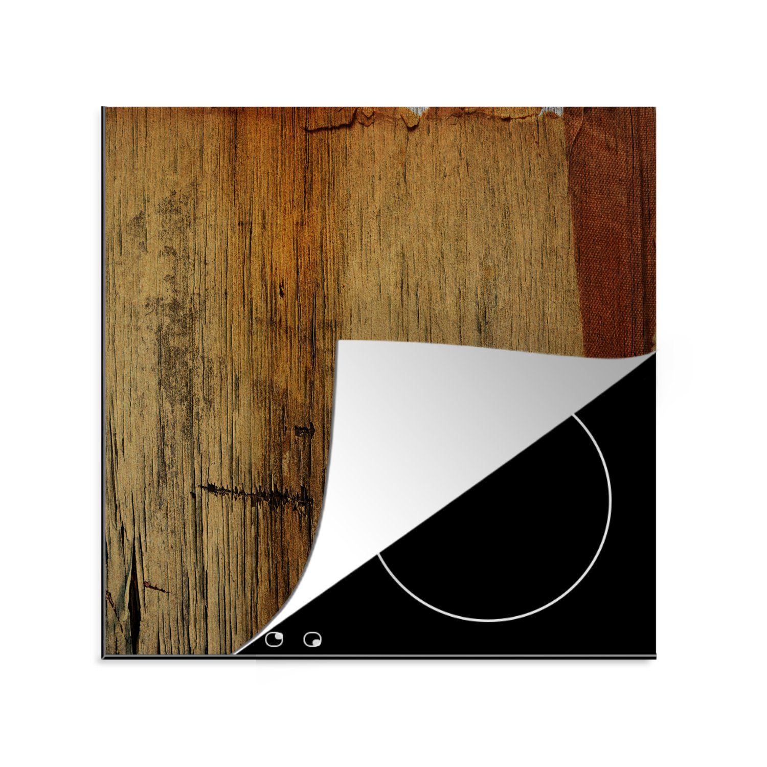 Baum MuchoWow - Laubholz, Holz für Herdblende-/Abdeckplatte tlg), Ceranfeldabdeckung, - cm, Arbeitsplatte 78x78 küche Vinyl, (1