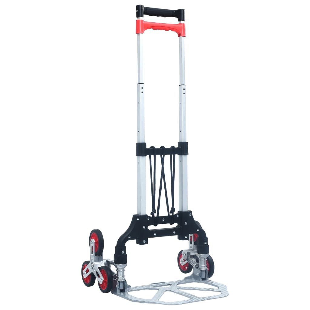 vidaXL Schubkarre Treppen-Transportwagen Klappbar 70 kg Aluminium Silbern Sackkarre Trep